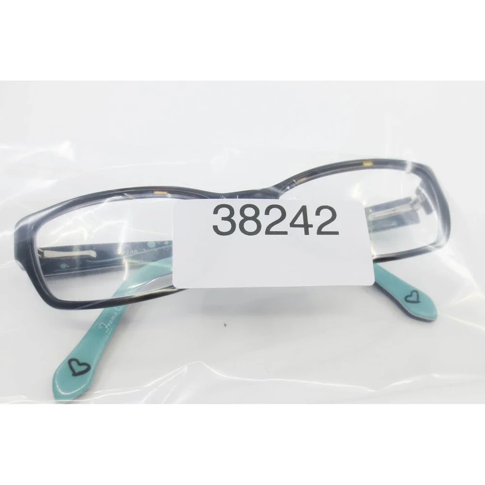 Phoebe Couture P246 Tortoise Teal Rectangular Eyeglass Frames 52 17 135 Womens